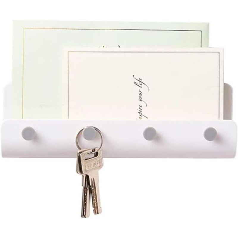 foto del prodotto with 4 key hooks, sticky letter organizer storage and key holder for kitchen, home, office entryway, porch