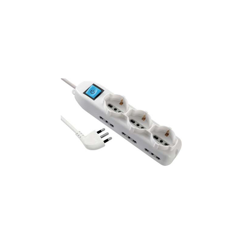 foto del prodotto wiva multipresa bipasso schuko int.lum electraline bianco posti 9 2p t 16a n xmmq 3x1,5 mt 1,5