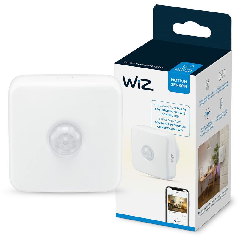 foto del prodotto wiz sensore di movimento smart wifi, per interni, rilevazione movimento fino a 3 m, controllo tramite app o controllo vocale alexa, apple homekit,