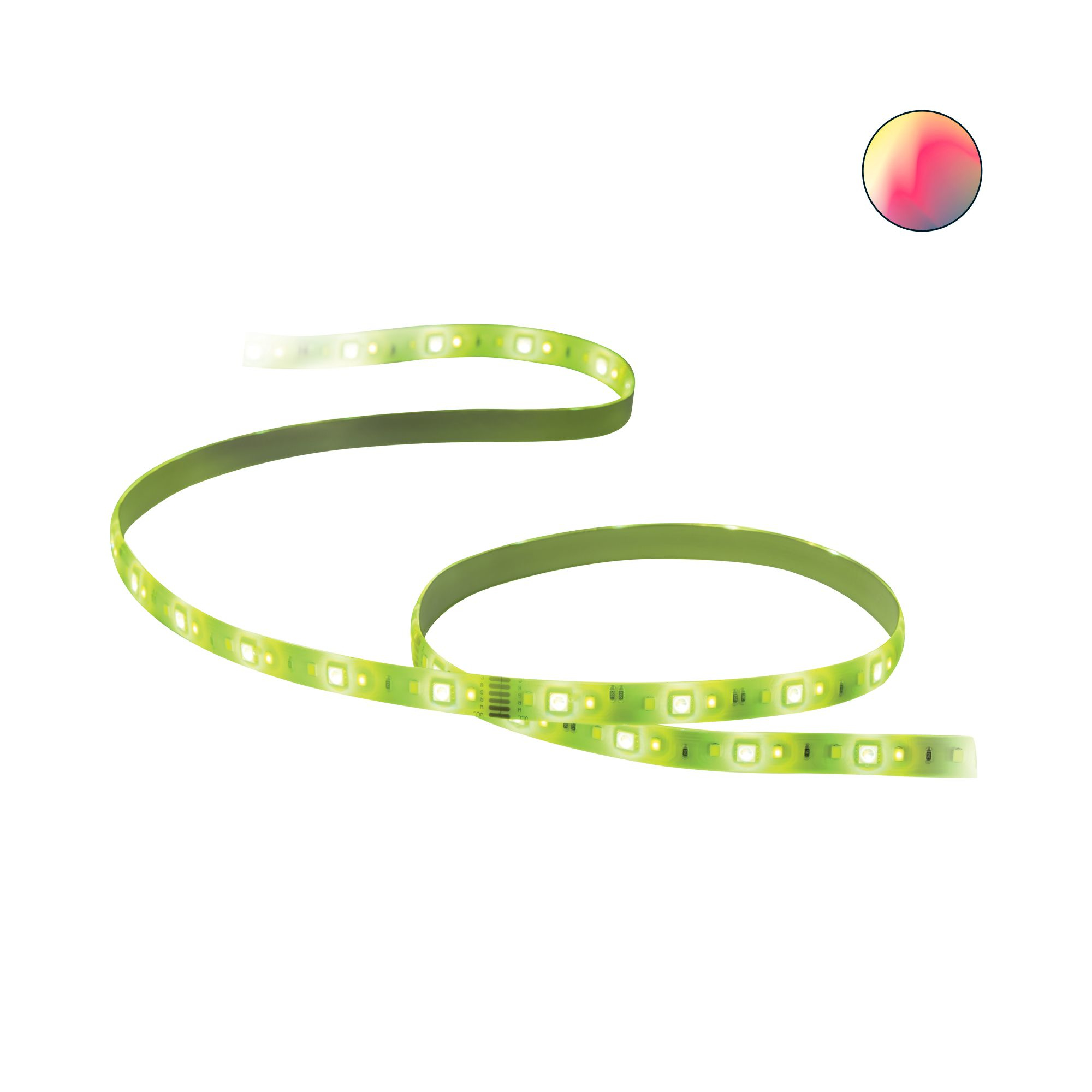 foto del prodotto wiz striscia led wifi, luce bianca o colorata dimmerabile, 2 m, 20w, alimentatore incluso, tecnologia spacesense, controllo vocale alexa, apple homekit, google home 