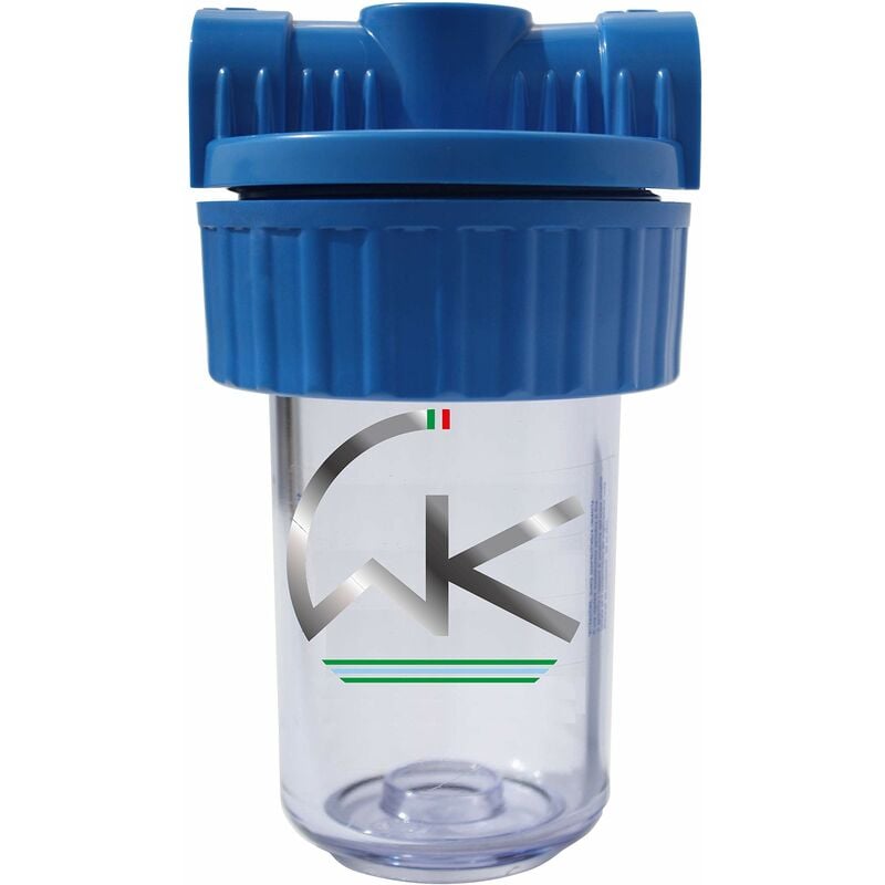 foto del prodotto wk contenitore vuoto per filtrazione acqua da 5 pollici con attacchi da 1 2 pollice, utilizzabile con tutte le cartucce