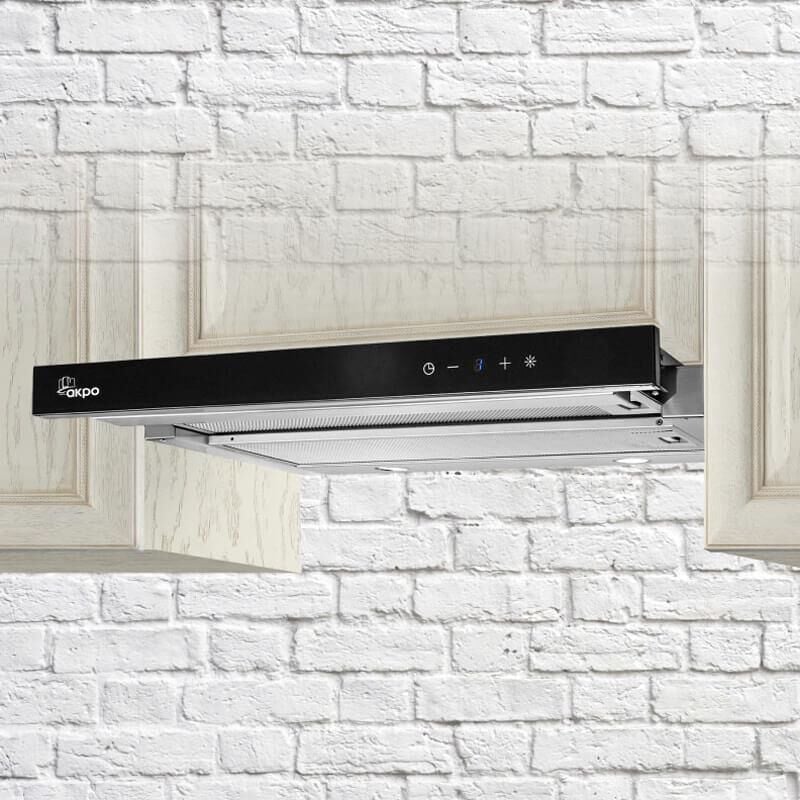 foto del prodotto wk7lightglasstouch60cz cappa aspirante semintegrata 220 m h estraibile nero e akpo