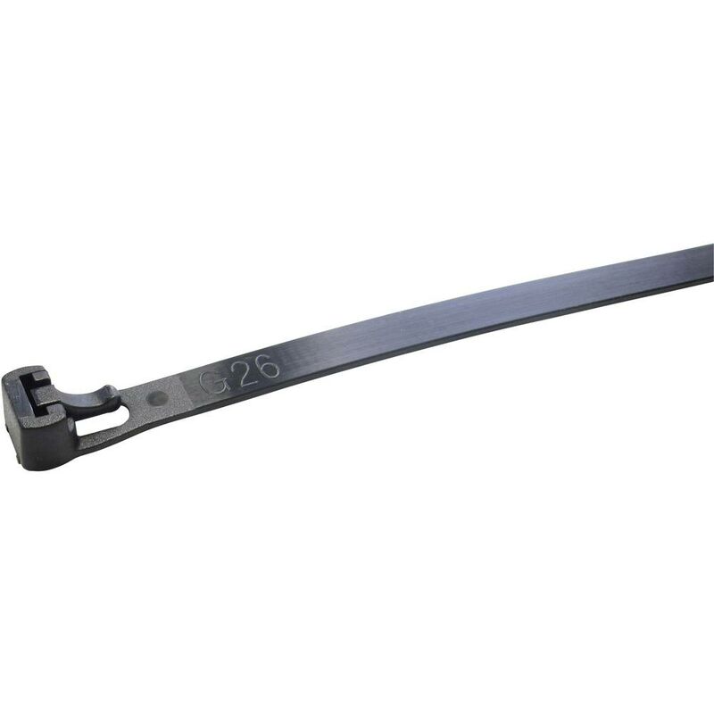 foto del prodotto wkk 5520 fascetta per cavi 370 mm 7.60 mm nero riutilizzabili, stabilizzato ai raggi uv 100 pz.