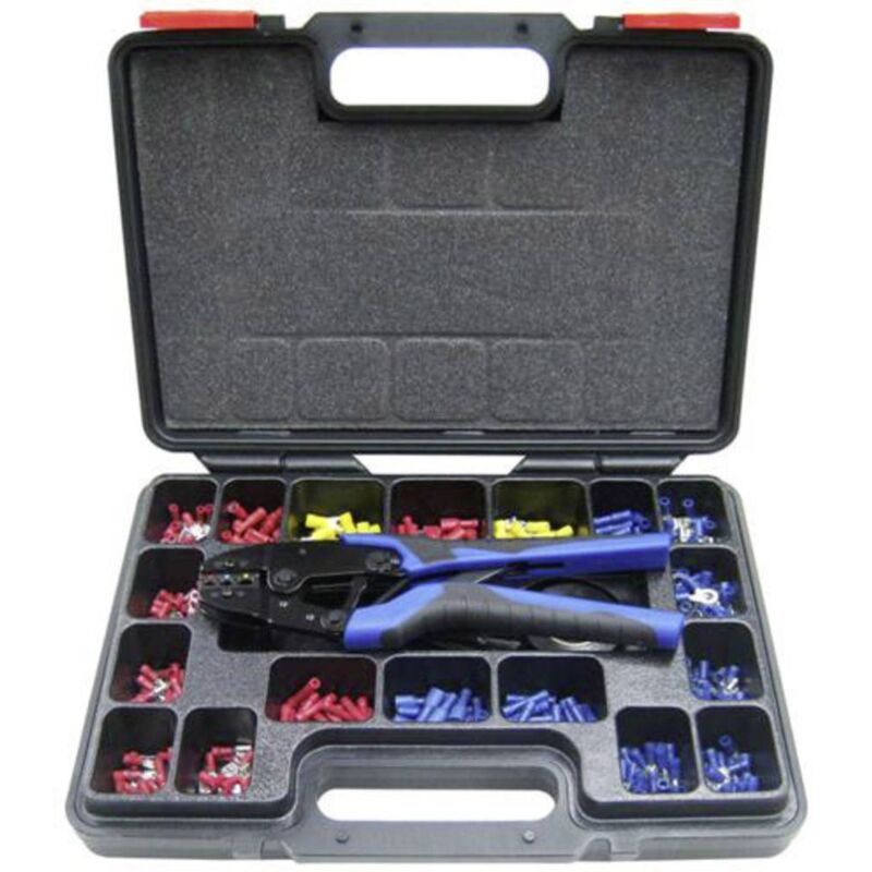 foto del prodotto wkk 60318 assortimento di capicorda a compressione 0.50 mm 6 mm rosso, blu, giallo 1 kit
