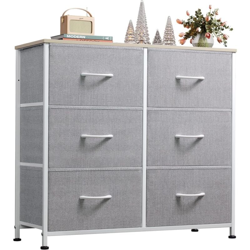 foto del prodotto wlive cassettiera in tessuto con 6 cassetti, cassettiera camera da letto, credenza, struttura in acciaio, ideale per soggiorno, cameretta di