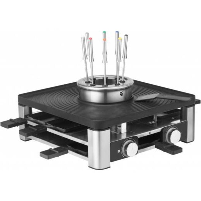 foto del prodotto wmf lumero grill gourmet 3 in 1, 3 funzioni raclette, fondue, grill illuminazione led, gourmet, fino a 8 persone, fino a 1 l, acciaio inox,