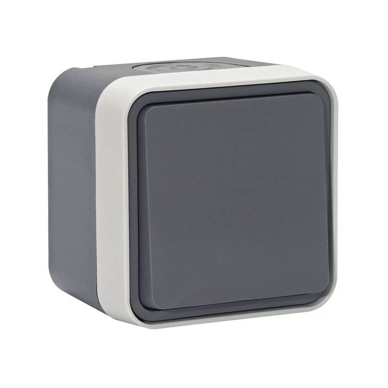 foto del prodotto wnc001 interruttore on off cubyko completo per montaggio a superficie - grigio - hager
