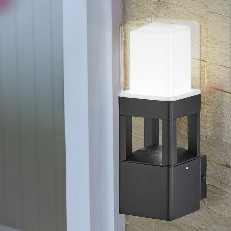 foto del prodotto wofi applique a led per esterni luce per facciate per esterni lampada da parete a led nera, metallo plastica, 10w 580lm bianco caldo, lxa 8,5x26 cm