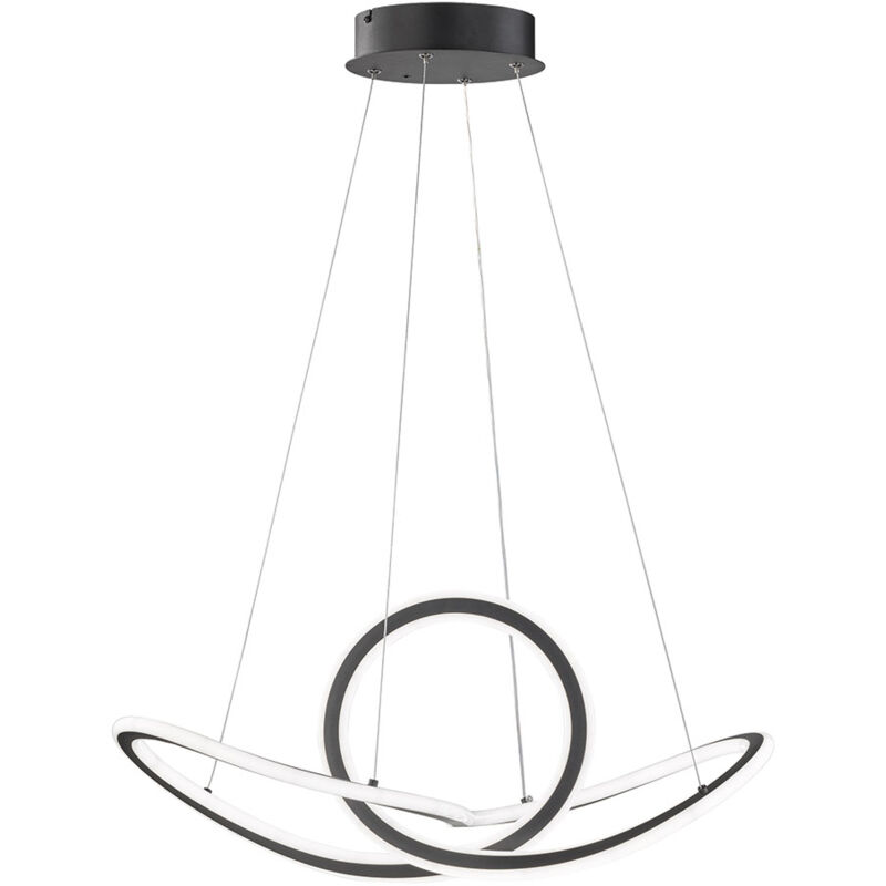 foto del prodotto wofi lampada a sospensione a led, dimmerabile, luce per sala da pranzo, plafoniera a sospensione a led, cct, dimmerabile, metallo nero, 1x led 53w