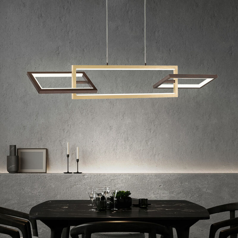 foto del prodotto wofi lampada a sospensione dimmerabile lampada da tavolo da pranzo led lampada, regolabile in altezza 3 livelli dimmer, metallo color ruggine oro,