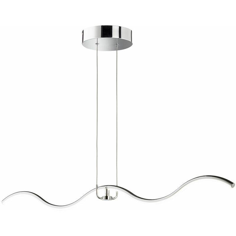 foto del prodotto wofi lampada a sospensione, lampada a sospensione, lampada da tavolo da pranzo, lampada di design con elemento magnetico, forma d onda, metallo,
