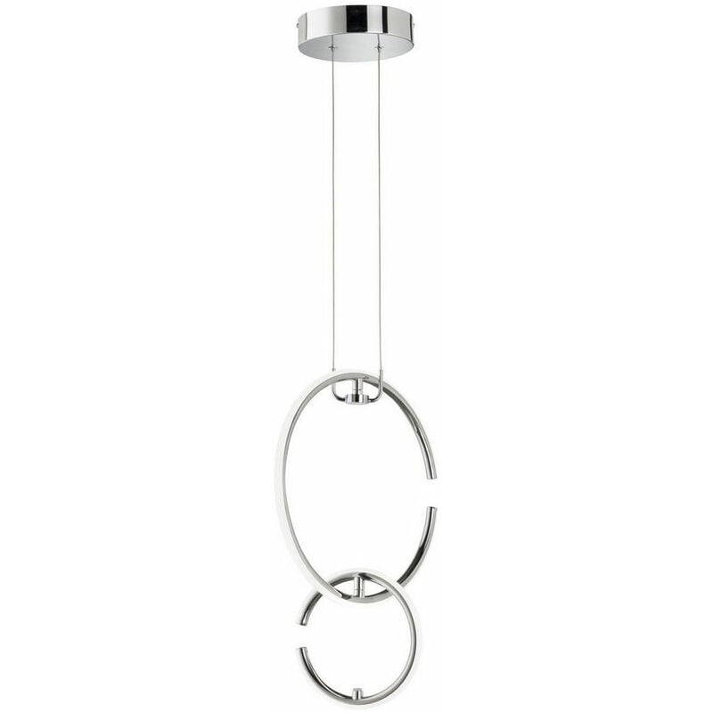 foto del prodotto wofi lampada a sospensione rotonda a led ad anello lampada a sospensione lampada da cucina a sospensione led, 2 fiamme, cromo moderno, 1x led 4.5w