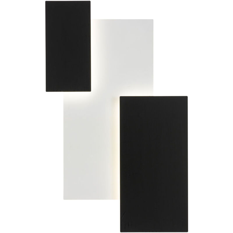 foto del prodotto wofi lampada da parete lampada da sala da pranzo lampada da parete in vetro satinato lampada di design bianco nero, metallo, led 17.5 w 2100 lm,