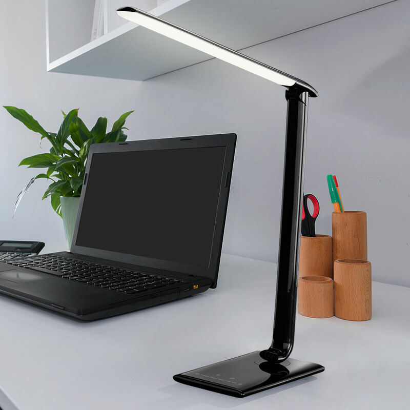 foto del prodotto wofi lampada da tavolo lampada da tavolo a led, funzione touch usb dimmerabile, nera, 1x led 7w 520lm 6500k, dxh 35x56cm 846901100000