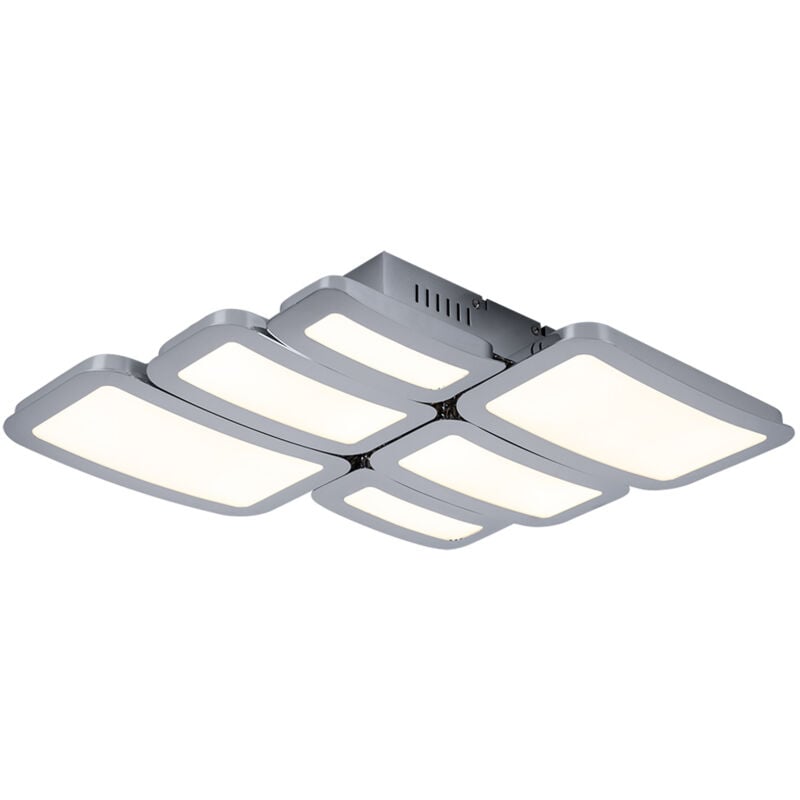 foto del prodotto wofi plafoniera cromata plafoniera led dimmerabile design lampada soggiorno, led 30w 2450lm bianco caldo, lxpxh 45,5 x 41 x 7,1 cm