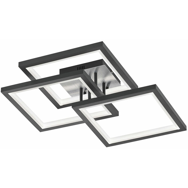 foto del prodotto wofi plafoniera dimmerabile soggiorno plafoniera led soggiorno dimmerabile lampada camera da letto soffitto grigio, metallo, 37w 3800lm bianco