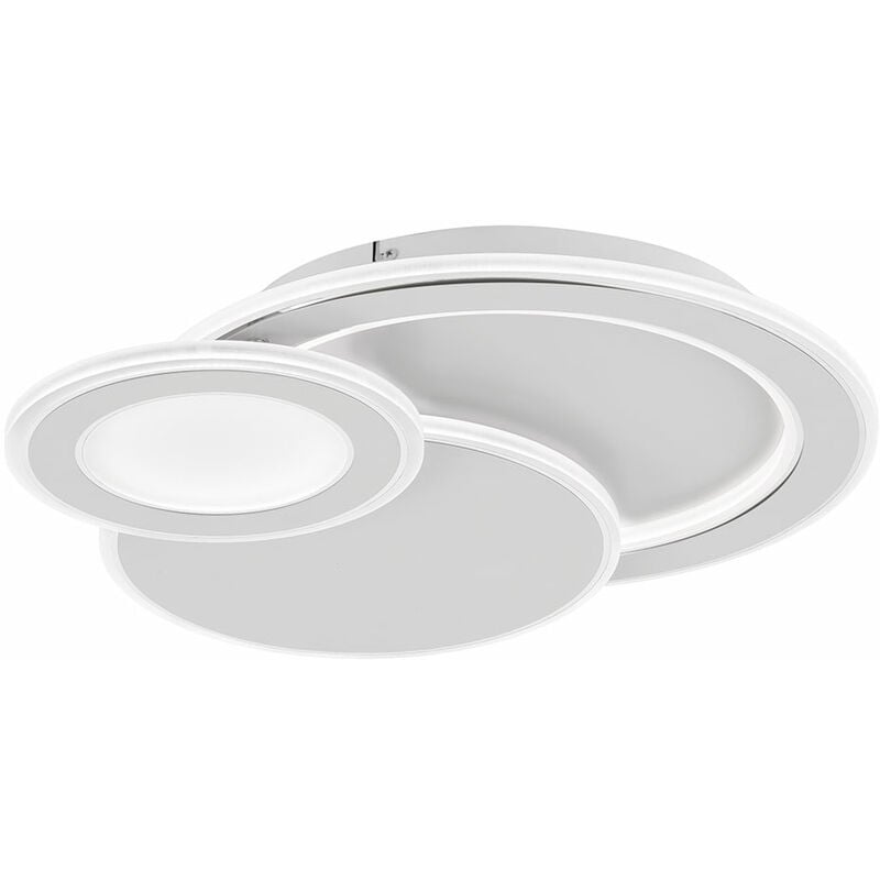 foto del prodotto wofi plafoniera led con telecomando plafoniera soggiorno camera da letto moderna lampada dimmerabile, cct memory bianco, 36w 2850lm, lxpxh 49x47x8