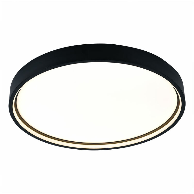 foto del prodotto wofi plafoniera led sala da pranzo grigio scuro con dimmer a 3 livelli, metallo, 1x led 27,5w 2400 lm bianco caldo, p 45x4,5 cm 12056