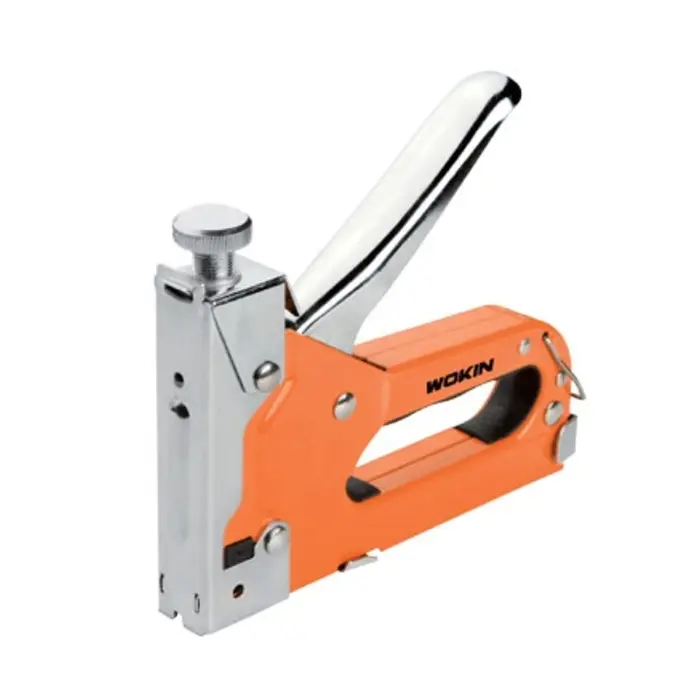 foto del prodotto wokin graffettatrice spillatrice manuale in kit per legno con punti, chiodini e punti ad u