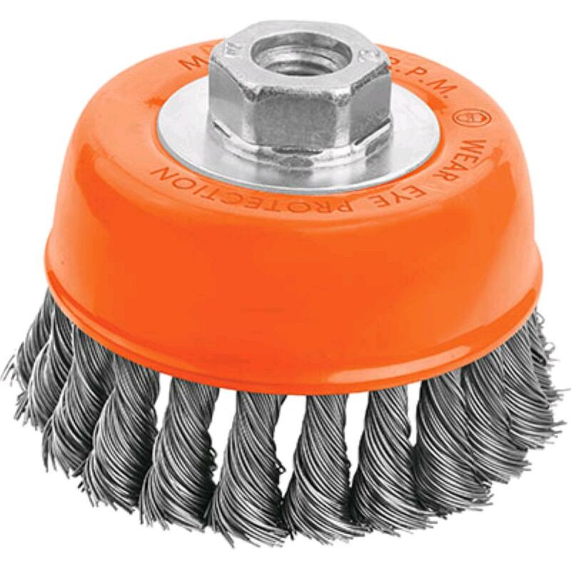 foto del prodotto wokin spazzola acciaio ritorto a tazza fil 7701 mm 75 f.m14 770103