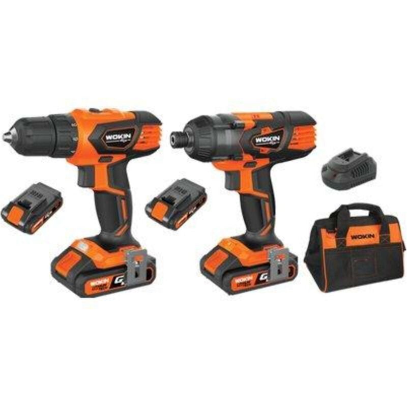foto del prodotto wokin trapano avvit impulsi batt gp20v 628002 volt 20x2 ah 2,0 1 4 borsa 1 pezzo