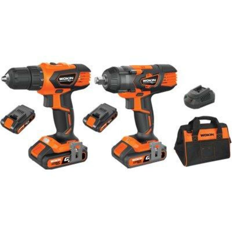 foto del prodotto wokin trapano avvit impulsi batt gp20v 628102 volt 20x2 ah 2,0 1 2 borsa