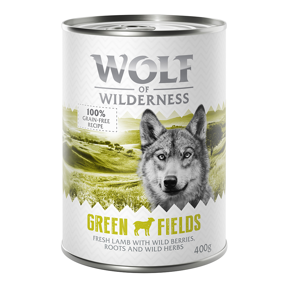 foto del prodotto wolf of wilderness 1 x 400 g green fields agnello