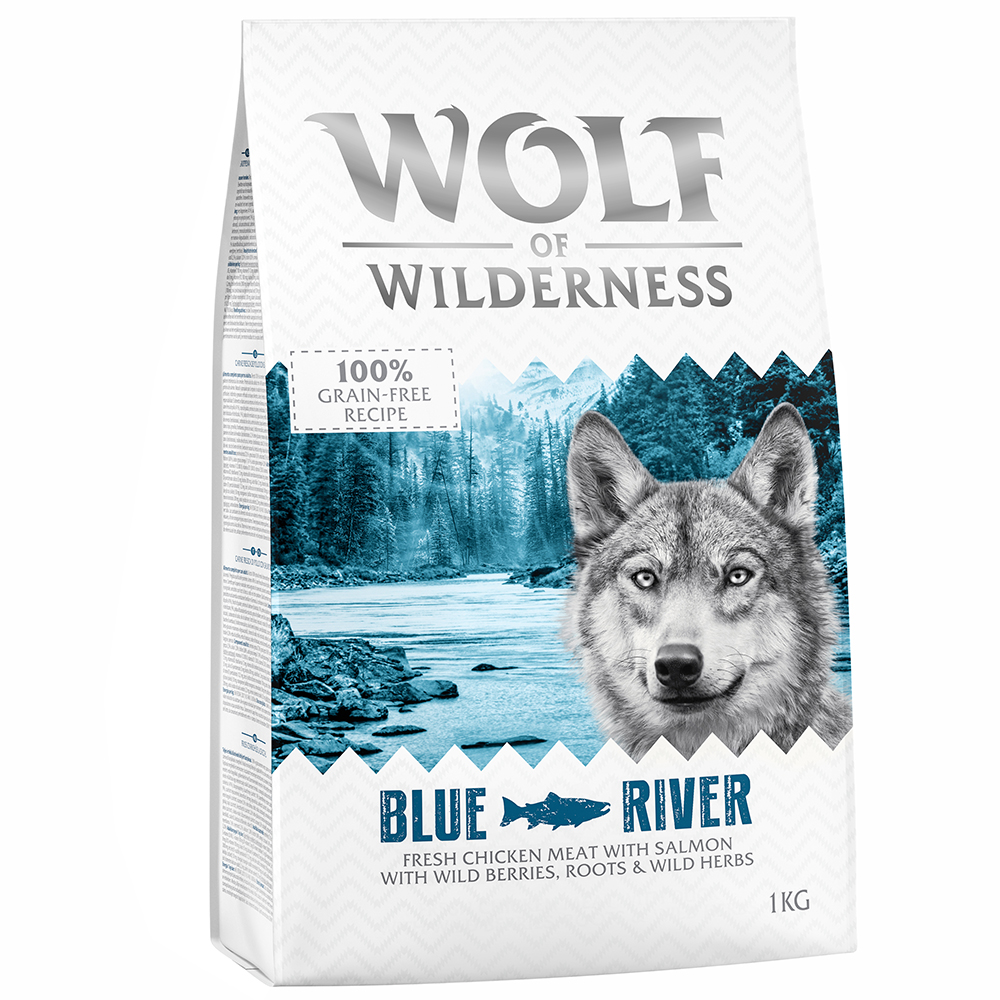 foto del prodotto wolf of wilderness adult blue river salmone crocchette per cani 1 kg