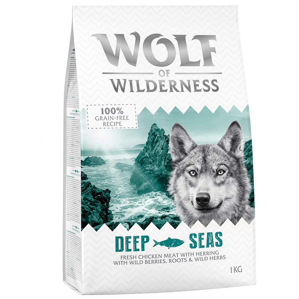foto del prodotto wolf of wilderness adult deep seas aringa crocchette per cani 1 kg