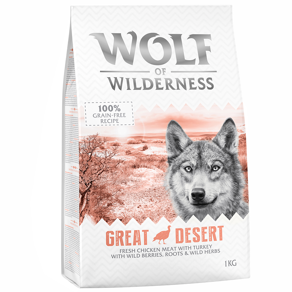 foto del prodotto wolf of wilderness adult great desert tacchino crocchette per cani 1 kg