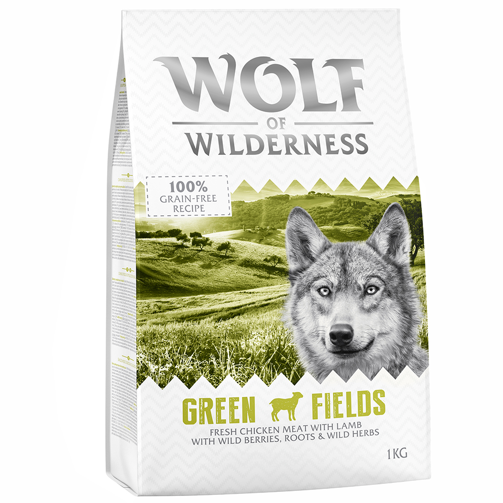 foto del prodotto wolf of wilderness adult green fields agnello crocchette per cani 1 kg