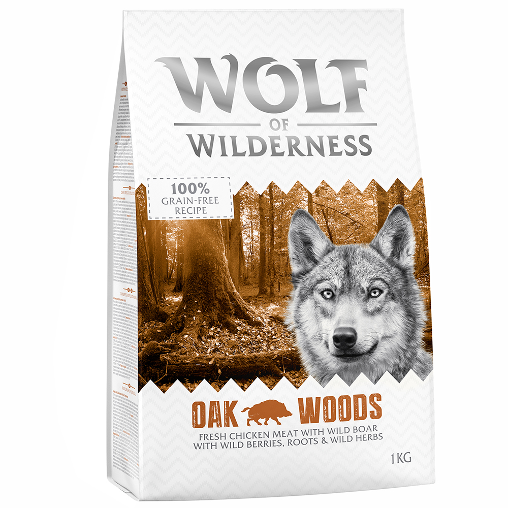 foto del prodotto wolf of wilderness adult oak woods cinghiale crocchette per cani 1 kg