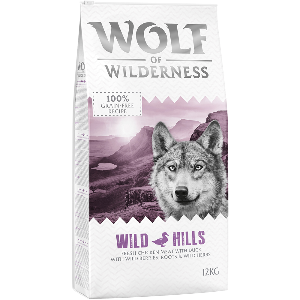 foto del prodotto wolf of wilderness adult wild hills anatra 12 kg
