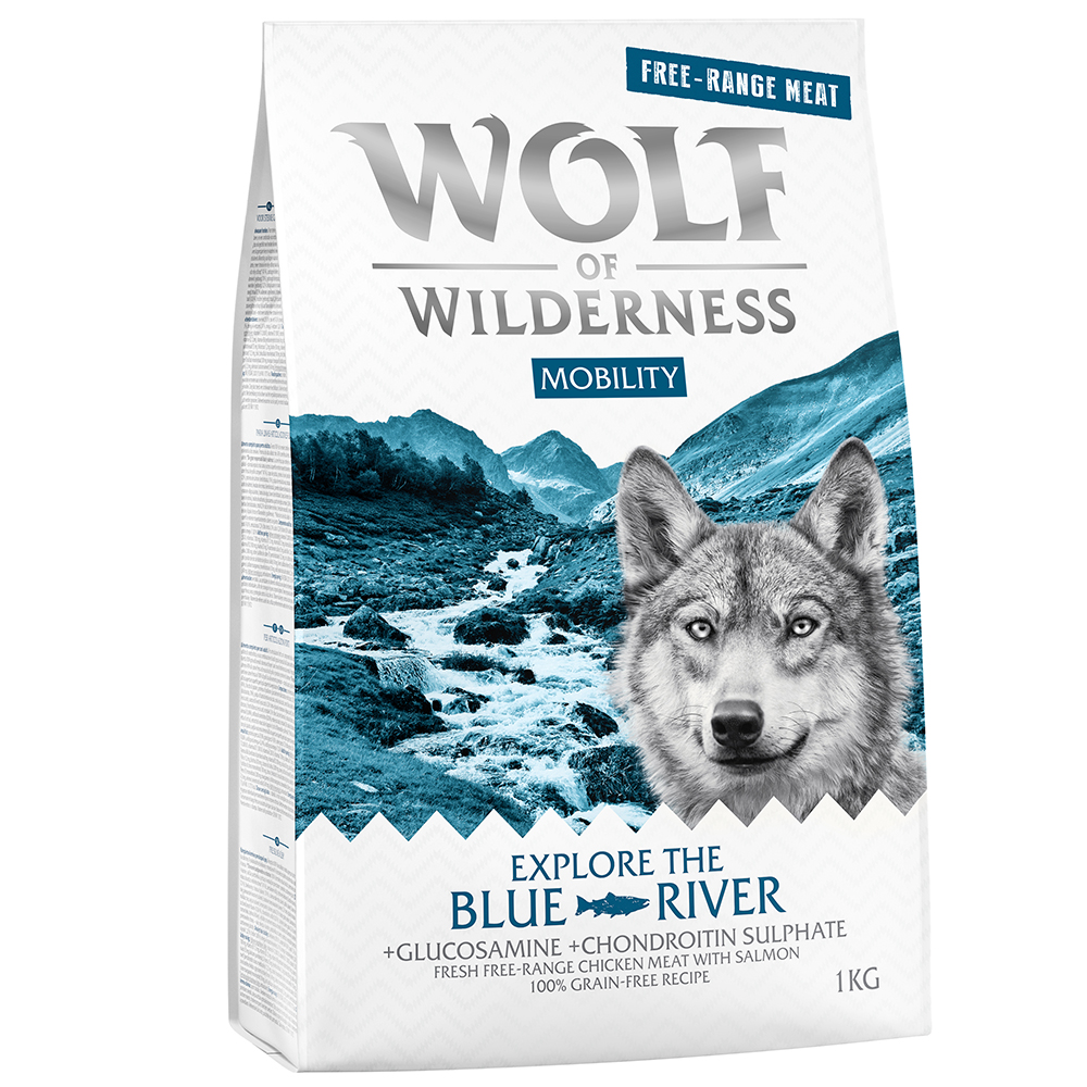 foto del prodotto wolf of wilderness explore the blue river mobility pollo allevato all aperto salmone 1 kg