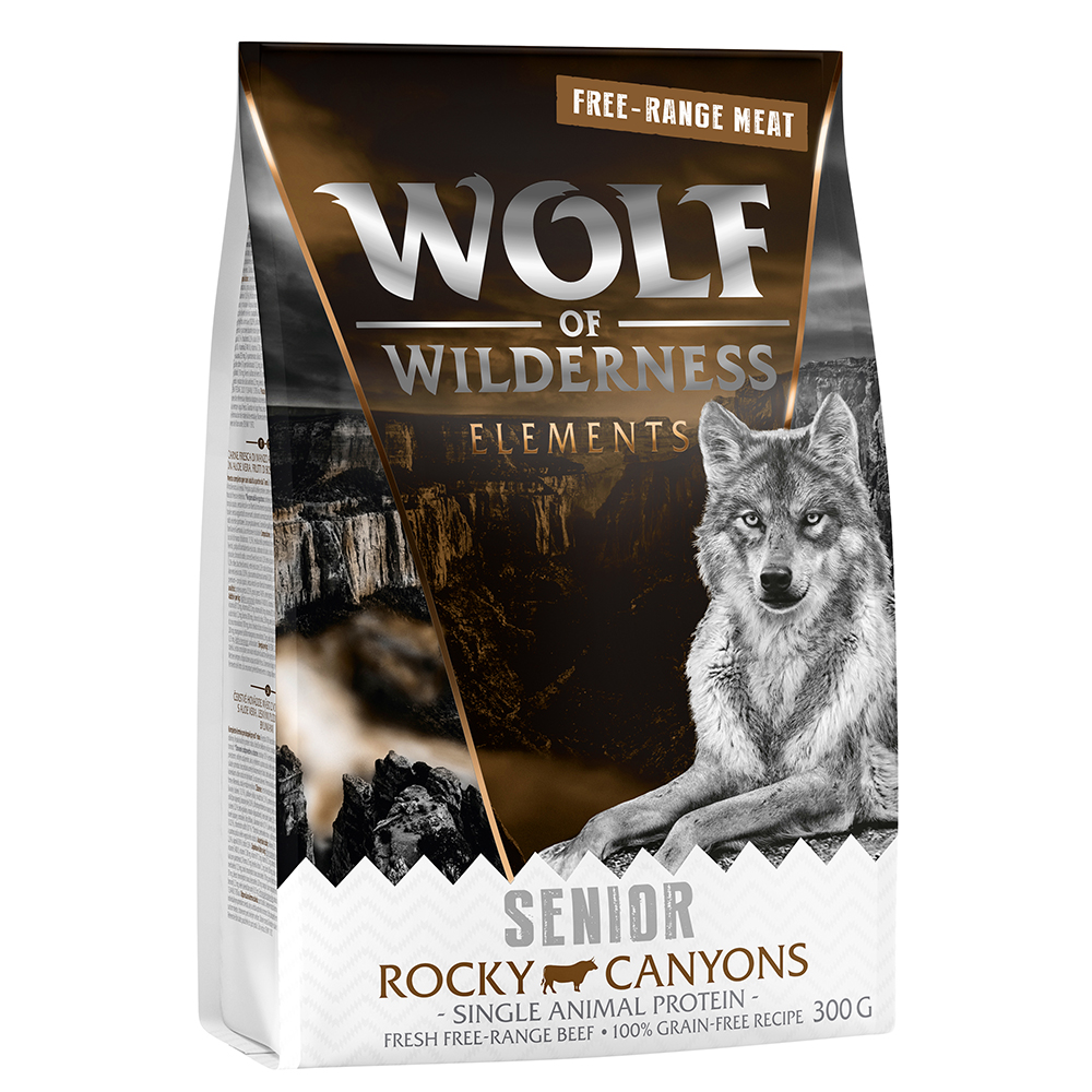 foto del prodotto wolf of wilderness free range meat crocchette e alimenti umidi per cani 300 g crocchette senior rocky canyons manzo allevato all aperto