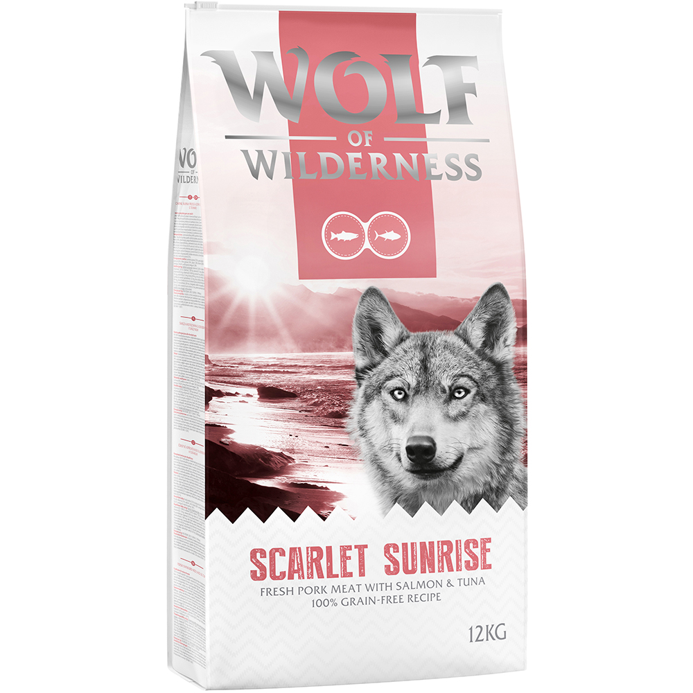 foto del prodotto wolf of wilderness scarlet sunrise salmone tonno crocchette per cani 12 kg
