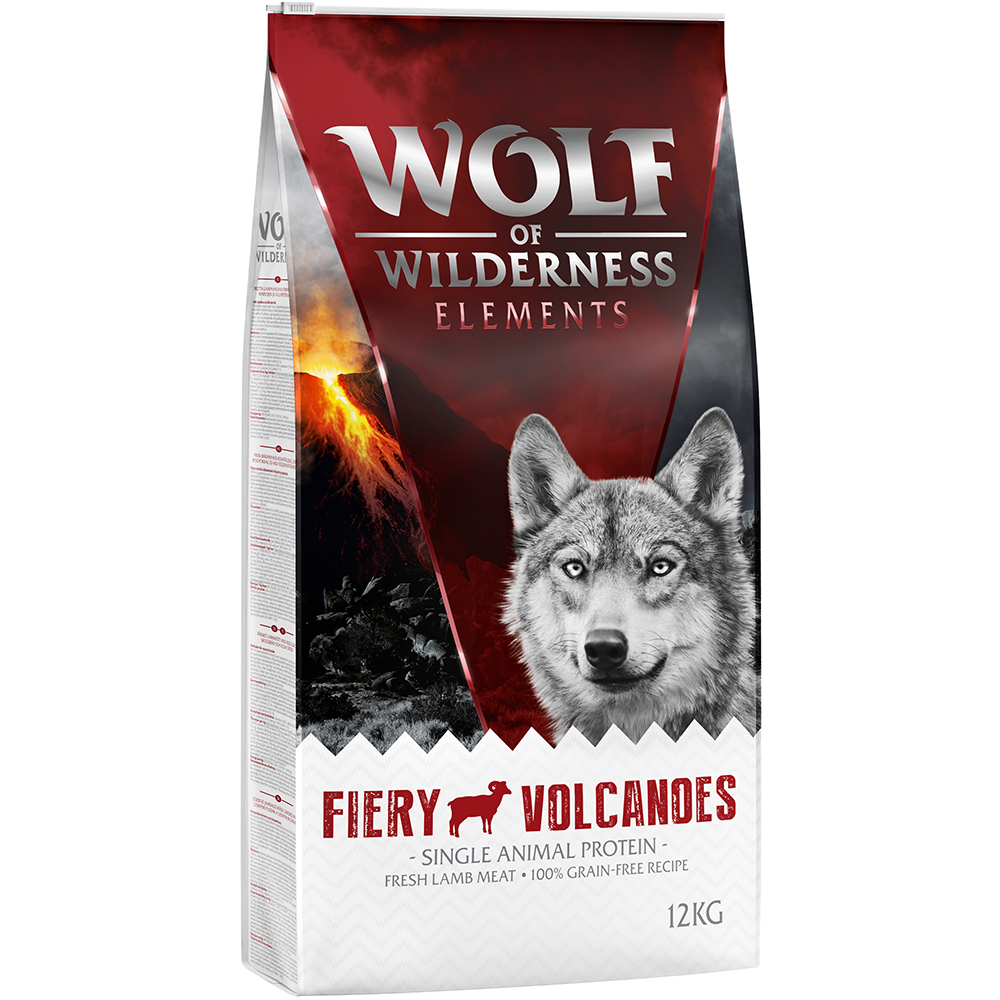 foto del prodotto wolf of wilderness sensitiv fiery volcanoes agnello crocchette cane 12 kg