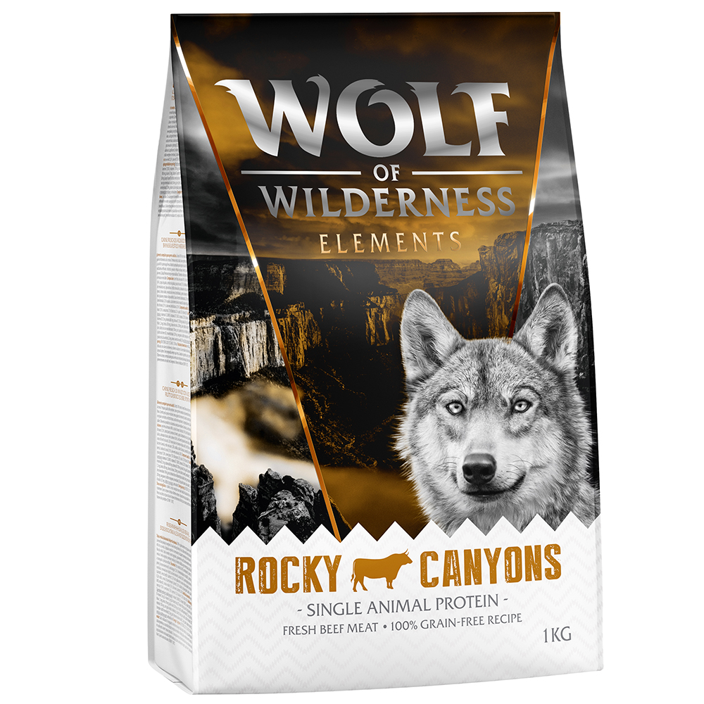 foto del prodotto wolf of wilderness sensitiv rocky canyons manzo crocchette cane 1 kg
