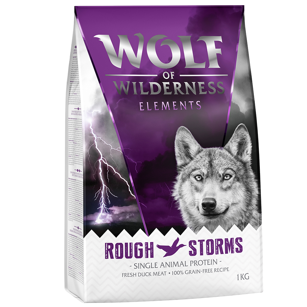 foto del prodotto wolf of wilderness sensitiv rough storms anatra crocchette cane 1 kg