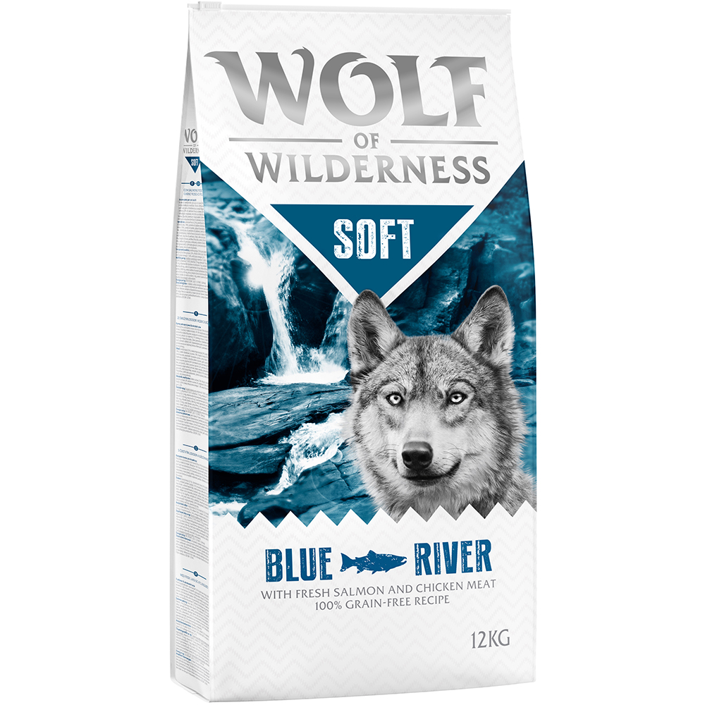 foto del prodotto wolf of wilderness soft blue river salmone crocchette per cani 12 kg