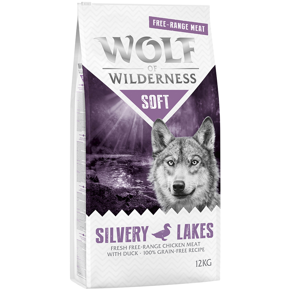 foto del prodotto wolf of wilderness soft silvery lakes pollo allevato all aperto anatra 12 kg