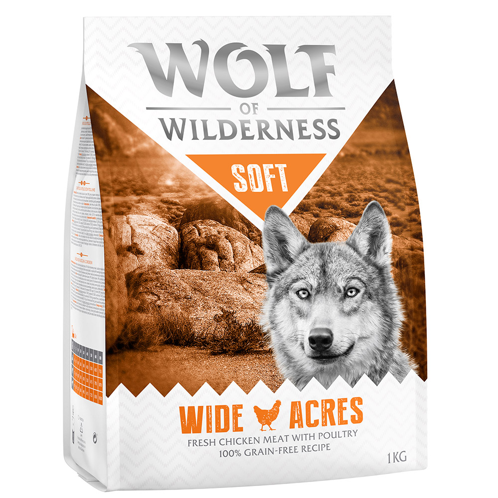 foto del prodotto wolf of wilderness soft wide acres pollo crocchette per cani 1 kg
