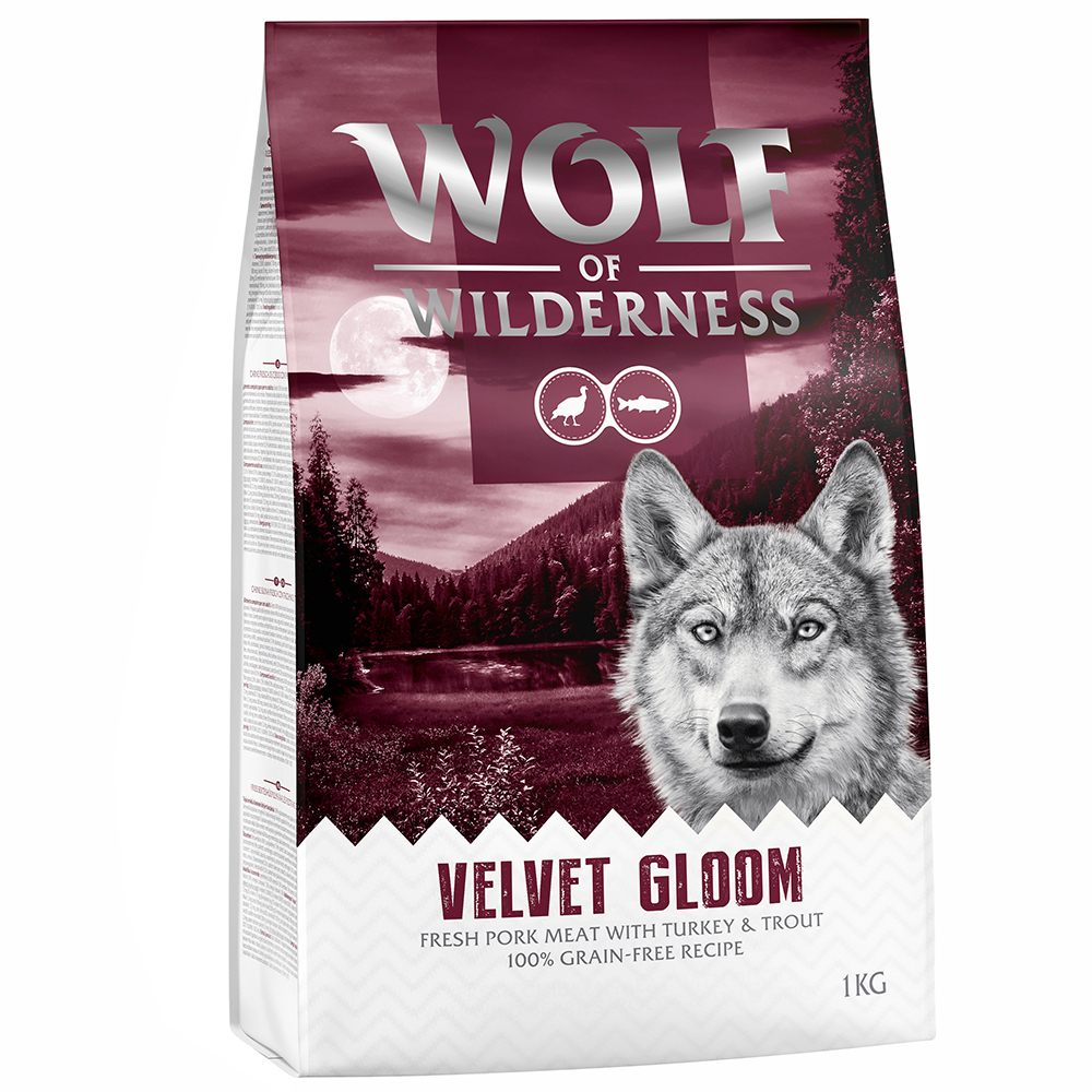 foto del prodotto wolf of wilderness velvet gloom tacchino trota crocchette per cane 1 kg