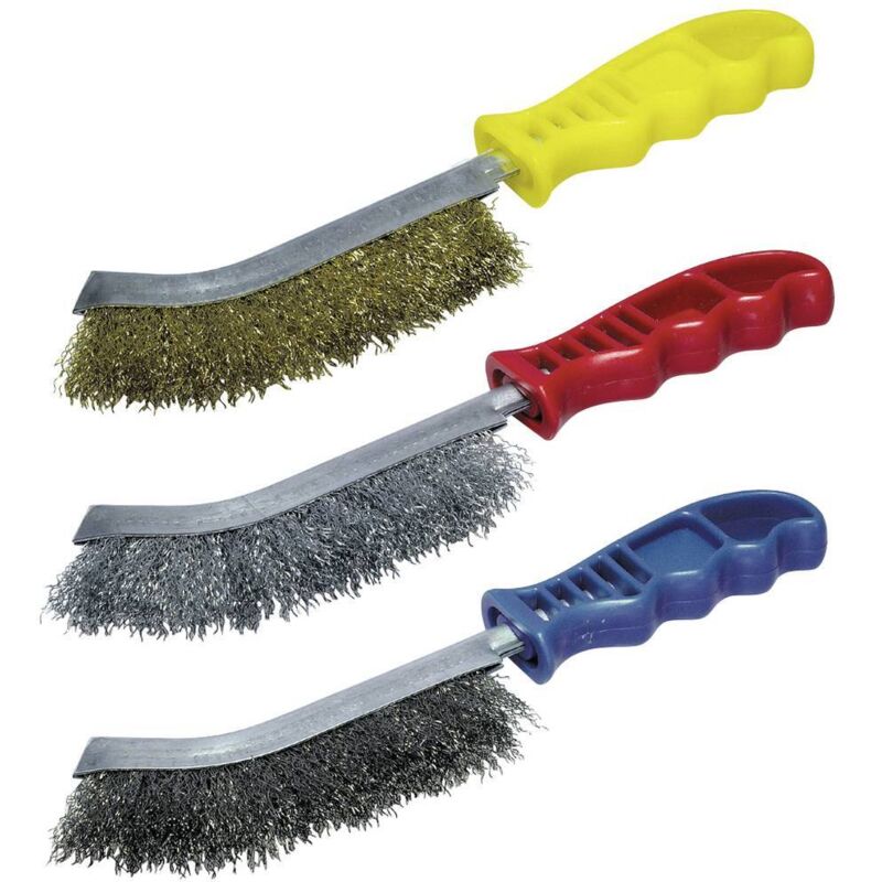 foto del prodotto wolfcraft 2138000 spazzola metallica acciaio, acciaio inox, ottone 3 parti 1 pz.