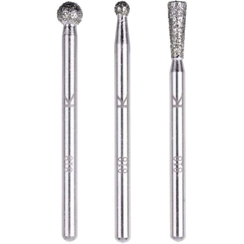 foto del prodotto wolfcraft 5988000 kit di punte diamantate, a forma di sfera e conica, 3 pz. 1 kit