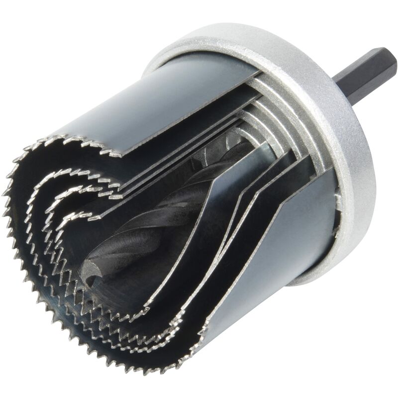 foto del prodotto wolfcraft sega a tazza per l installazione di sanitari, 25 53 mm i 8917000 i sega con 4 lame a cambio rapido, 25 53 mm, profondit di taglio 33