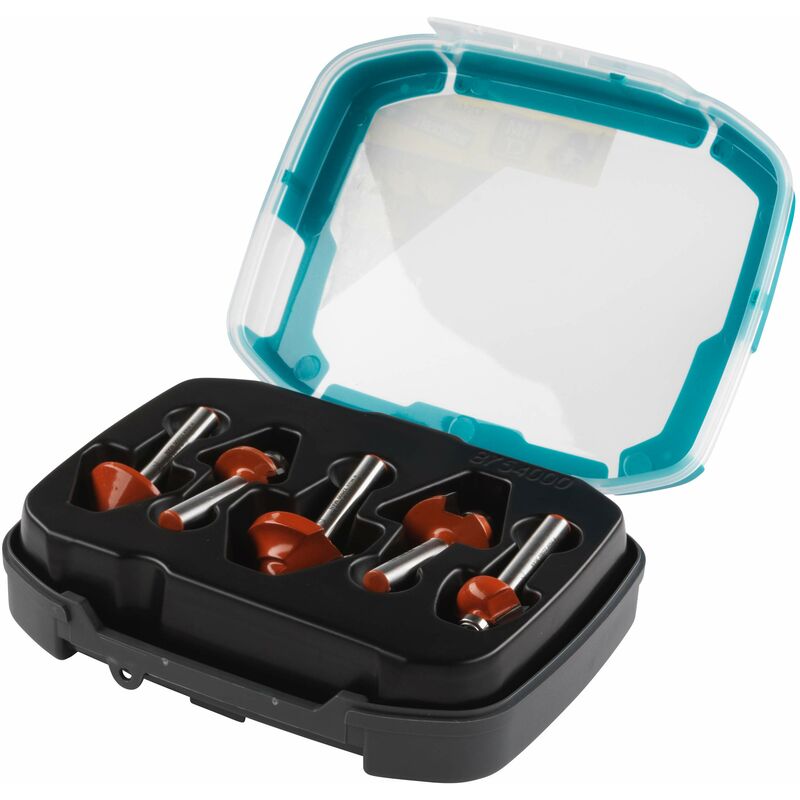 foto del prodotto wolfcraft set di frese sagomate tct, 5 pezzi i 8754000 i per fresature di precisione con fresa verticale e fresa fissa.