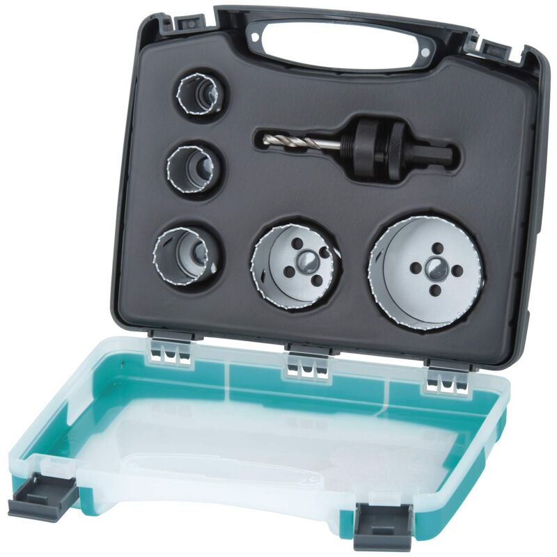 foto del prodotto wolfcraft set di seghe a tazza in bim, materiali elettrici e sanitari , 6 pz. i 3498000 i per legno, plastica, metalli e materiali per costruzioni