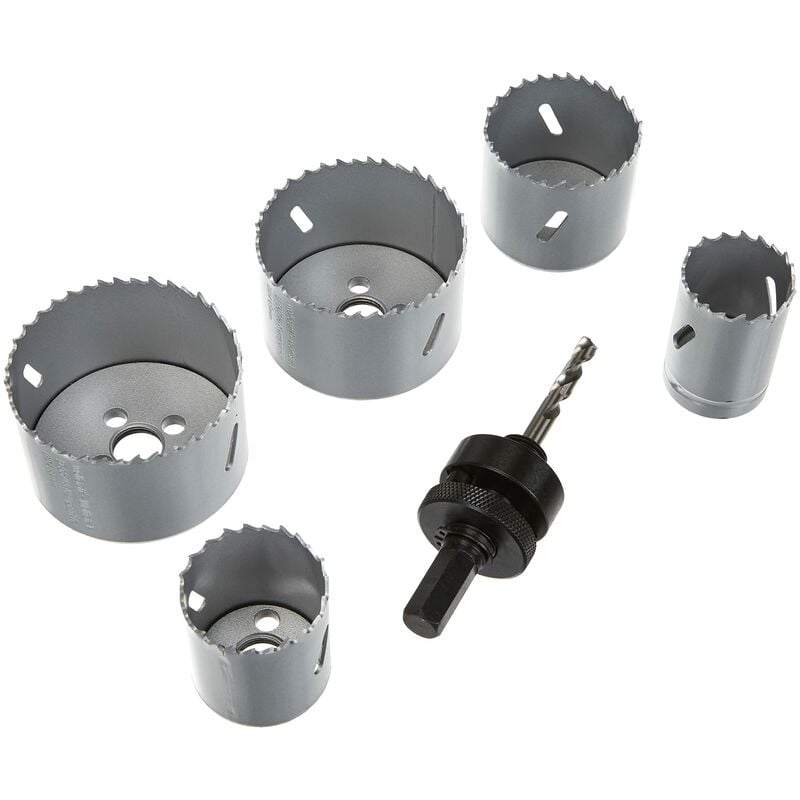 foto del prodotto wolfcraft set di seghe a tazza in bim, materiali elettrici e sanitari , 6 pz. i 3764000 i per legno, plastica, metalli e materiali per costruzioni