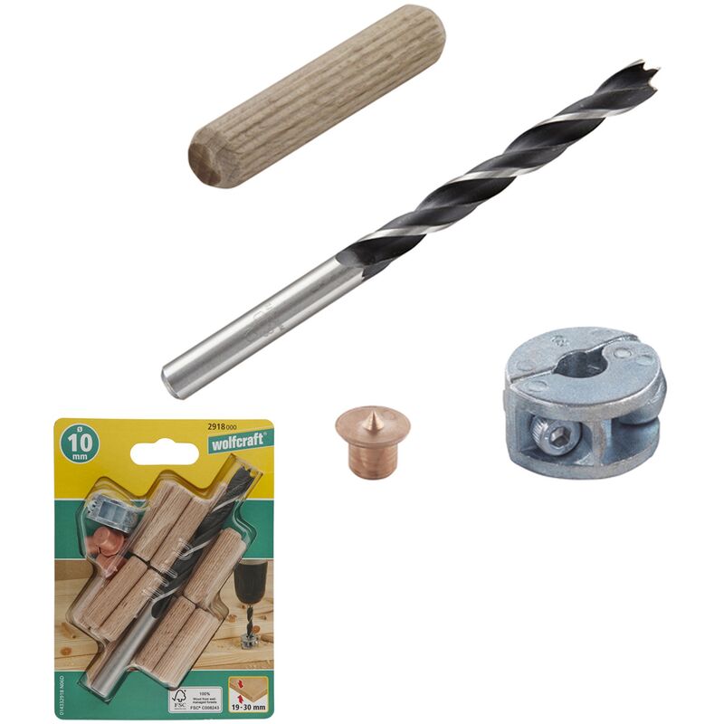 foto del prodotto wolfcraft set per spinatura 10mm da 25 pezzi 2918000